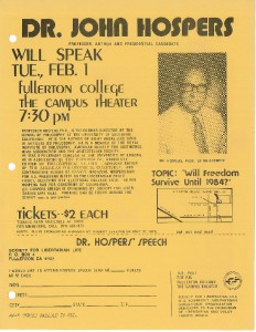 thumbnail-of-Speech Flyer -- Prof. John Hospers